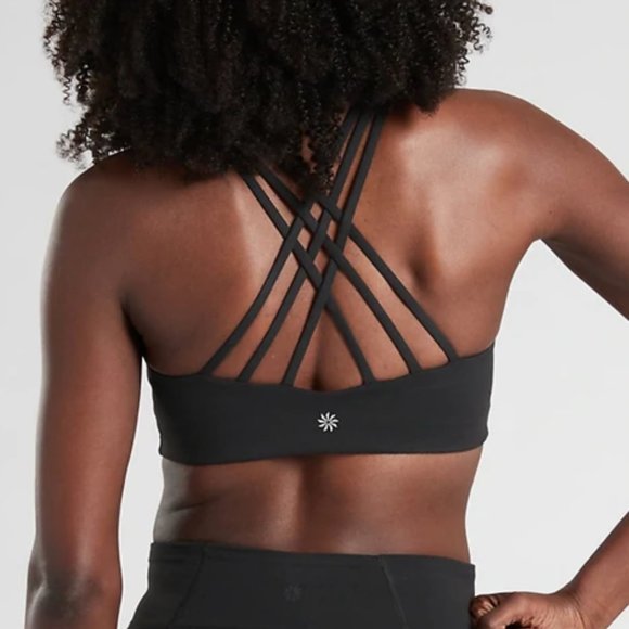 NWT Athleta Black High Neck Hyper Focused Bra - Picture 3 of 7